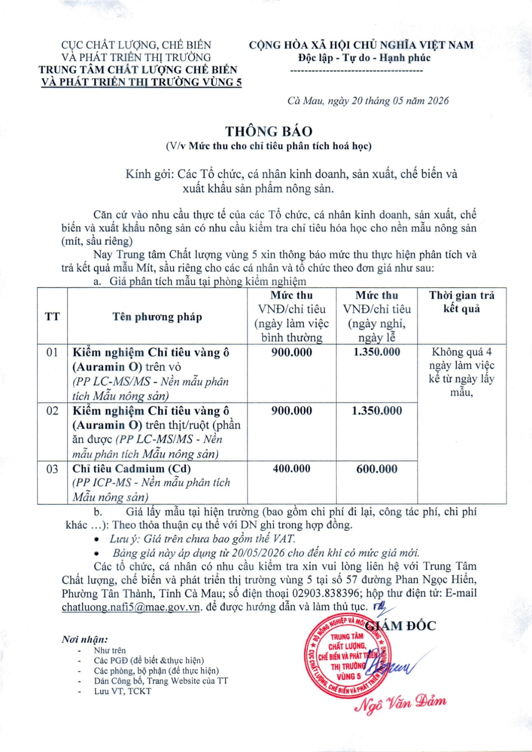 TB Muc thu cho chi tieu phan tich hoa hoc Vang O va Cd 05 2026 0001